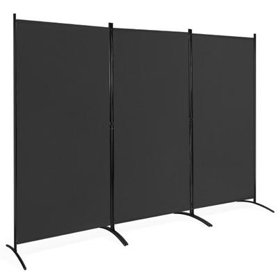 Costway 3-Panel Room Divider Folding Privacy Partition Screen for Office Room-Black