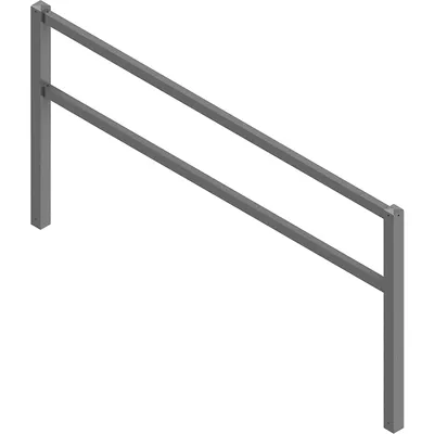 Barrière soudée, avec barre supérieure et au niveau des genoux, galvanisé à chaud, largeur 2500 mm