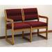 Symple Stuff Geier 42" W Fabric Seat Tandem Seating w/ Medium Oak Frame | 33.5 H x 42 W x 23.25 D in | Wayfair DW2-2DLOAW