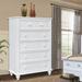 Rosecliff Heights Fishtails Remer Five Drawer Chest Wood in White | 51.18 H x 36.6 W x 16.9 D in | Wayfair D0AF06E5001D4818853AC57860E3E517