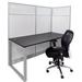 TrendSpaces Washable White Laminate Cubicles w/Glass Series - 67"H Open Ended Cubicle
