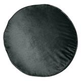 Panne Velvet Round Decorative Pillow by Levinsohn Textiles in Black