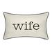 Celebrations ""Husband"" and ""Wife"" Embroidered Decorative Pillow by Levinsohn Textiles in Oyster Black