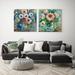 East Urban Home 2 Piece Wrapped Canvas Painting Print Set Canvas in Blue/Green | 30 H x 30 W x 1.5 D in | Wayfair 1672406ACBC74E3E9632C2A16094F879