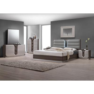 Modern 4-Piece Bedroom Set w/Queen Size Bed - Chintaly LONDON-QUEEN-4PC