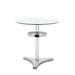 Contemporary Counter Table with Clear Round Glass Top - Chintaly 4034-CNT