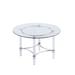 Contemporary Round Glass Top Dining Table - Chintaly 4038-DT