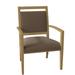 Fairfield Chair Preston King Louis Back Arm Chair Wood/Upholstered/Fabric in Brown | 35 H x 24.5 W x 22.5 D in | Wayfair 8700-11_ 8789 91_ Hazelnut