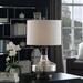 Dakota Fields Bettine Glass & Metal 28.75" Table Lamp Metal/Mercury Glass in Black/Brown/White | 28.75 H x 16.5 W x 16.5 D in | Wayfair