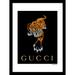 Gucci Tiger Black/Orange 14" x 18" Framed Print by Venice Beach Collections Inc in Black Grey