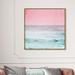 Oliver Gal Nautical & Coastal Dream Ocean View, Coastal Pink - Graphic Art Metal in Blue/Pink | 40 H x 40 W x 1.5 D in | Wayfair