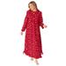 Plus Size Women's Long Flannel Nightgown by Only Necessities in Classic Red Rose (Size M)