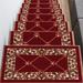 Red/Brown 0.3 x 19.5 W in Stair Treads - Bloomsbury Market Alamea Carpet Mat Fleur De Lis Design Slip Resistant Stair Tread Nylon | Wayfair
