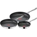 Tefal E304S344 Jamie Oliver Set x 3 Frying Pan, 20-24-28 cm, Stainless Steel