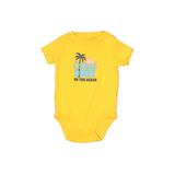 Carter's Short Sleeve Onesie: Yellow Tropical Bottoms - Size 18 Month