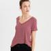 American Eagle Outfitters Tops | American Eagle Soft & Sexy V-Neck Striped Tee | Color: Red | Size: Xs