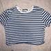 Brandy Melville Tops | Brandy Melville Striped Crop Top | Color: Blue/White | Size: One Size