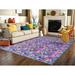 Blue/Indigo 106 W in Rug - Isabelline One-of-a-Kind Charlina Hand-Knotted 8'10" x 12' Area Rug in Pink/Purple/Blue Silk/Wool | Wayfair