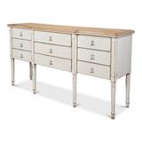 Sarreid Ltd French 67" Wide 9 Drawer Pine Wood Sideboard Wood in Brown/Green/White | 35 H x 67 W x 19 D in | Wayfair 53285