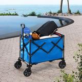 Sunjoy Collapsible Folding Wagon Cart w/ 255L Oversized Capacity & Big Wheels, Steel | 37.01 H x 19.69 W x 40.94 D in | Wayfair A408000900