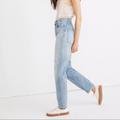 Madewell Jeans | Madewell Ripped Momjean In Gilford Wash | Color: Blue | Size: 28