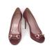 Gucci Shoes | * Gucci 38 'Gisele' Leather Pump Horse Bit Open Toe | Color: Red/Silver | Size: 8