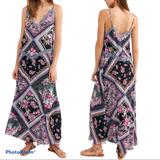 Free People Dresses | Free People Stevie Floral Lace Trim Maxi Dress | Color: Black/Purple | Size: S