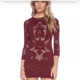 Free People Dresses | Free People Rib Lace Cut Out Bodycon Bandage Dress | Color: Red | Size: M