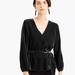 J. Crew Tops | J.Crew Faux-Wrap Top In Drapey Luxe Velvet | Color: Black | Size: 12