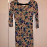 Free People Dresses | Free People Floral Body-Con Dress | Color: Cream/Purple | Size: Xs/S