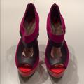 Jessica Simpson Shoes | Jessica Simpson Evannan Pink Orange Suede Heels | Color: Orange/Pink | Size: 6