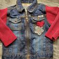 Levi's Jackets & Coats | Girl Levis Strauss 2t Denim Sweater Jacket Ykk | Color: Blue/Red | Size: 2tg