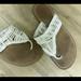 American Eagle Outfitters Shoes | American Eagle Thong Toe Sandals, Size 8 | Color: Tan/White | Size: 8
