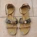 Coach Shoes | Coach Tan And Snake Skin Sandals | Color: Gold/Tan | Size: 8