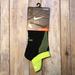 Nike Accessories | Nike Elite Lightweight No Show Tab Reflective Sock | Color: Black/Yellow | Size: 7.5 - 9