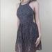 American Eagle Outfitters Dresses | Ae Lace Halter Dress With Champagne Foil Sparkle | Color: Gray | Size: 00