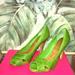 Nine West Shoes | Nine West Green Woven Cork/Bamboo Heals | Color: Green | Size: 6