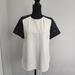 J. Crew Tops | J Crew Black Ivory Color Block Sleeve Shirt Sz | Color: Black/Cream | Size: M