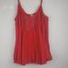 Free People Tops | Free People Pleated Flowy Spaghetti Strap Top | Color: Red | Size: Xs