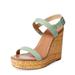 Kate Spade Shoes | Kate Spade New York Green/Seafoam Sandal Wedges | Color: Green/Tan | Size: 9.5