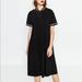 Zara Dresses | New Zara Pleated Black Midi Dress W O-Ring Zipper | Color: Black/White | Size: S