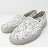 Free People Shoes | Free People White Woven Santorini Slip On Sneakers | Color: White | Size: 9