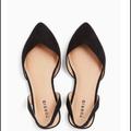 Torrid Shoes | Black Faux Suede V-Cut Slingback Flat (Ww) | Color: Black | Size: Various