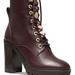 Michael Kors Shoes | Michael Kors Bastian Lace-Up Leather Booties New | Color: Brown/Red | Size: 6