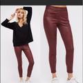 Free People Jeans | Free People Vegan Faux Suede Burgundy Leggings. 26 | Color: Red | Size: 26