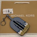 Michael Kors Accessories | Michael Kors Montauk Luggage Tag Key Fob Lanyard | Color: Blue/Silver | Size: Os