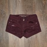 American Eagle Outfitters Shorts | American Eagle Ripped Jean Shortie Shorts Sz 2 | Color: Pink | Size: 2