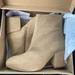 Free People Shoes | Free People Nicola Block Heeled Bootie | Color: Cream/Tan | Size: 11