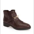 Coach Shoes | Coach ‘Eagle’ Brown Leather Fringe Bootie | Color: Brown | Size: 9.5