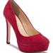 Jessica Simpson Shoes | Jessica Simpson Riller Faux Suede Platform Pump | Color: Cream/Red | Size: 10